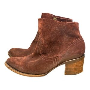 FREEBIRD BY STEVEN heeled pointed toe leather suede zip up boots women’s size 9